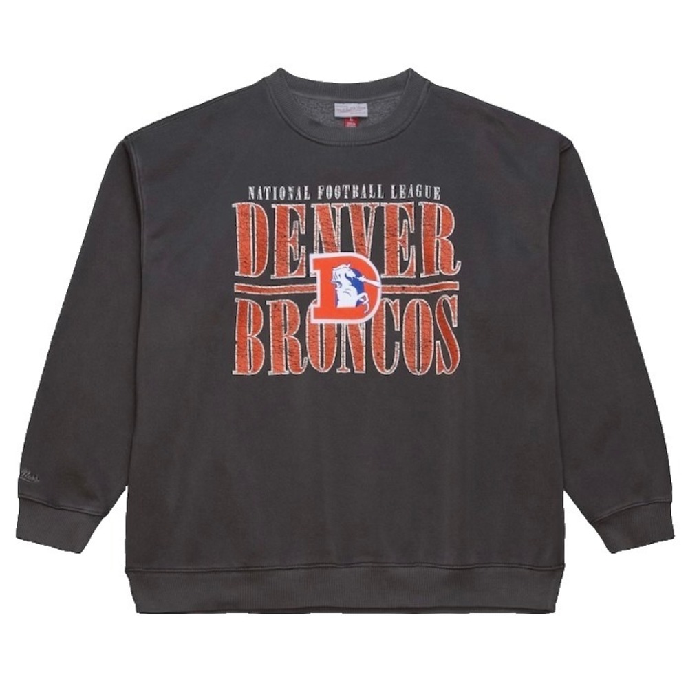 Denver Broncos NFL Sweatshirt Large Charcoal Fleece Crewneck Football M & N‎ New